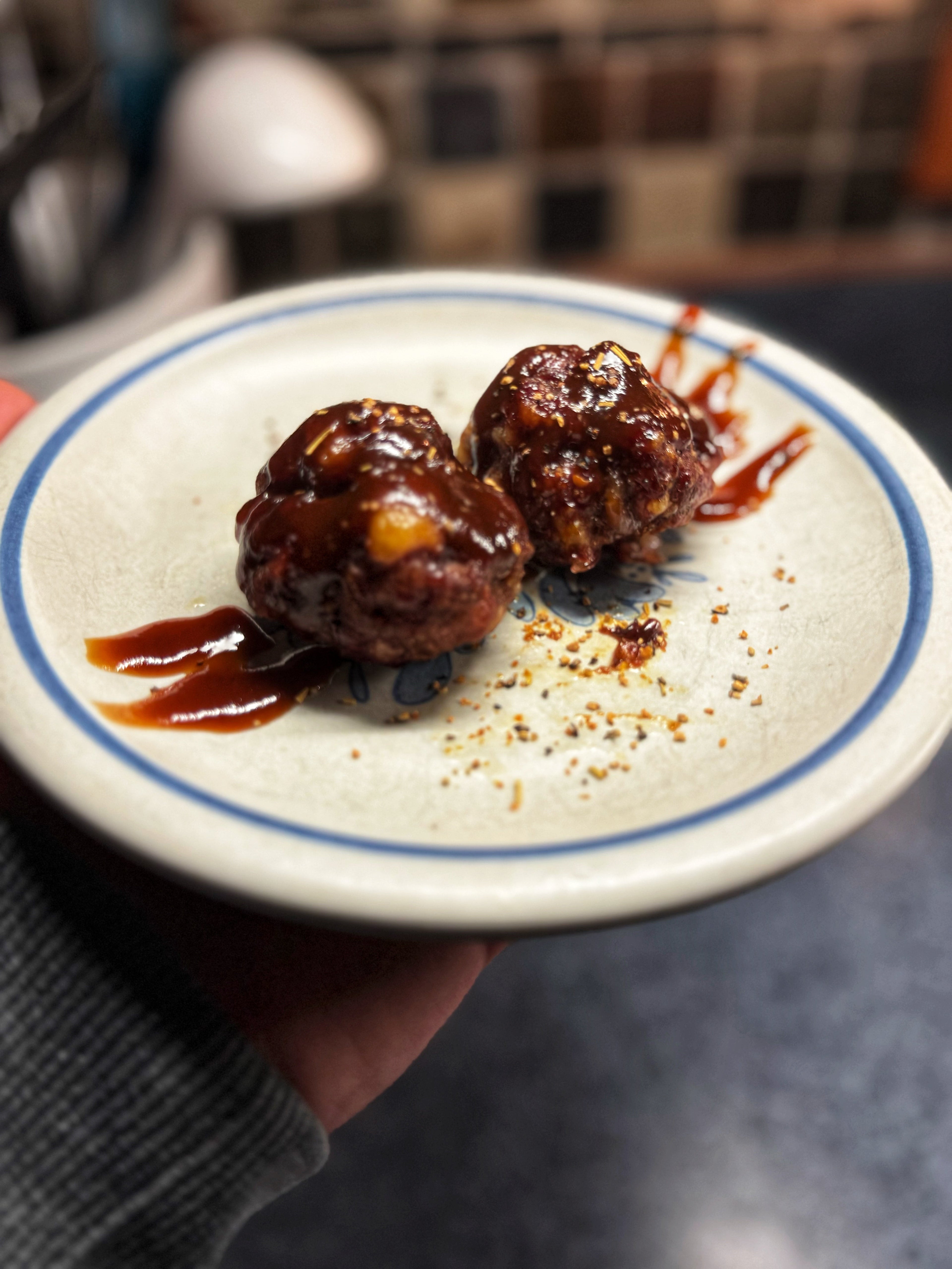 Smoked Cheesy BBQ Meatballs